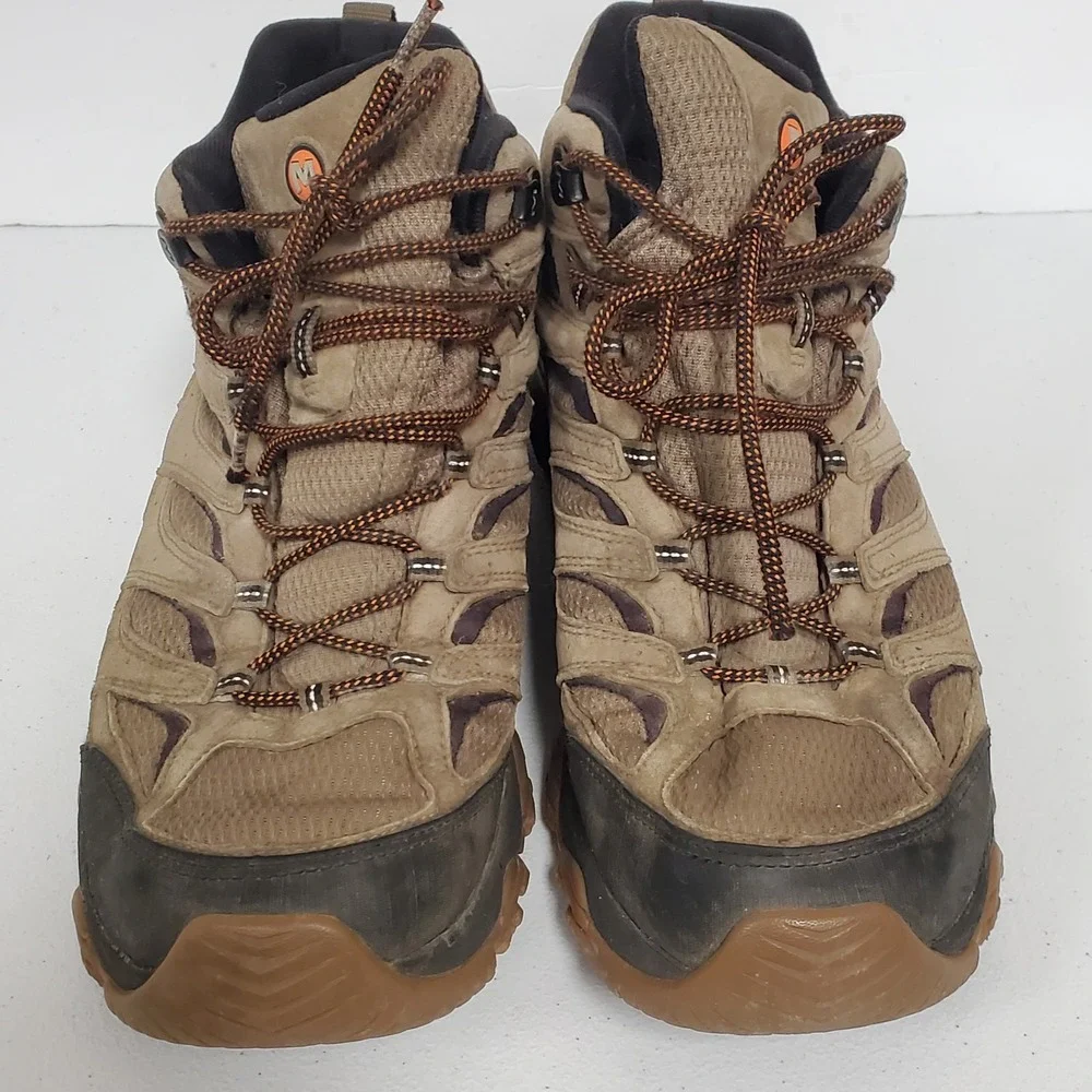 Merrell Mens Moab 3 Outdoor Hiking Shoes Size 15 Brown Ankle Height Vibram Vent